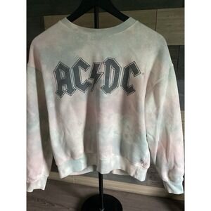 Women's AC/DC Size Med‎ Pullover Sweater Pastel Tie Dye